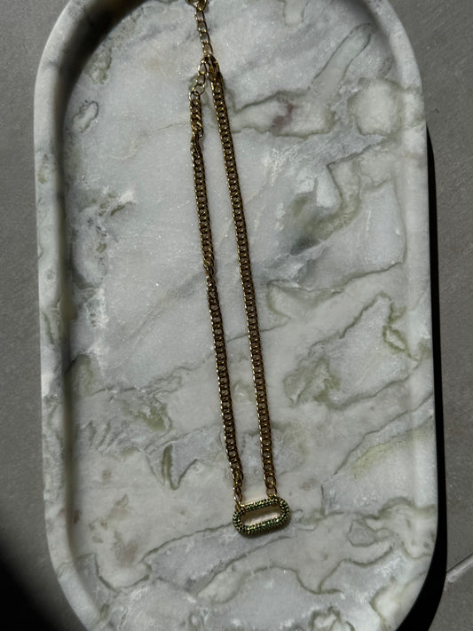 Green Detail Gold Cubanita