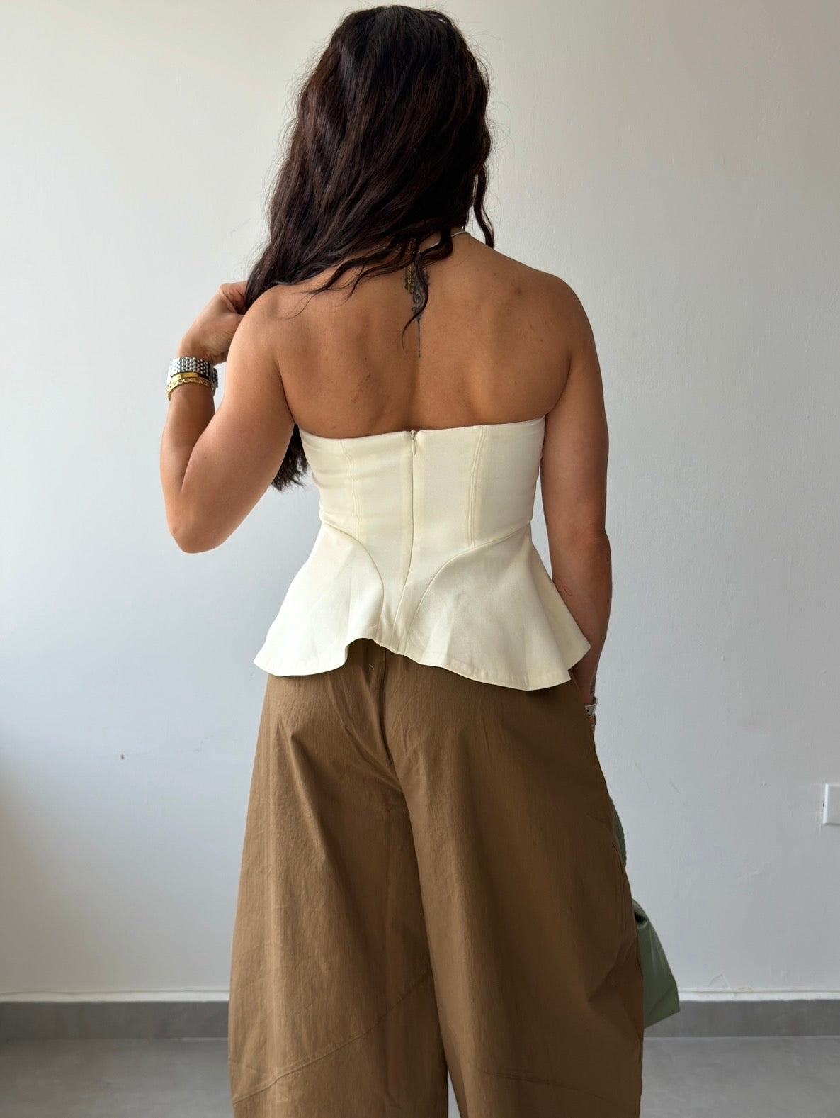 Ivory Peplum Top