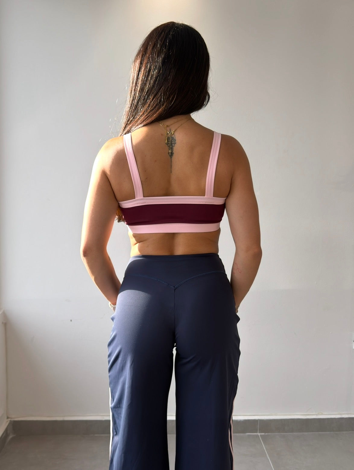 Burgundy/Pink Sport Bra