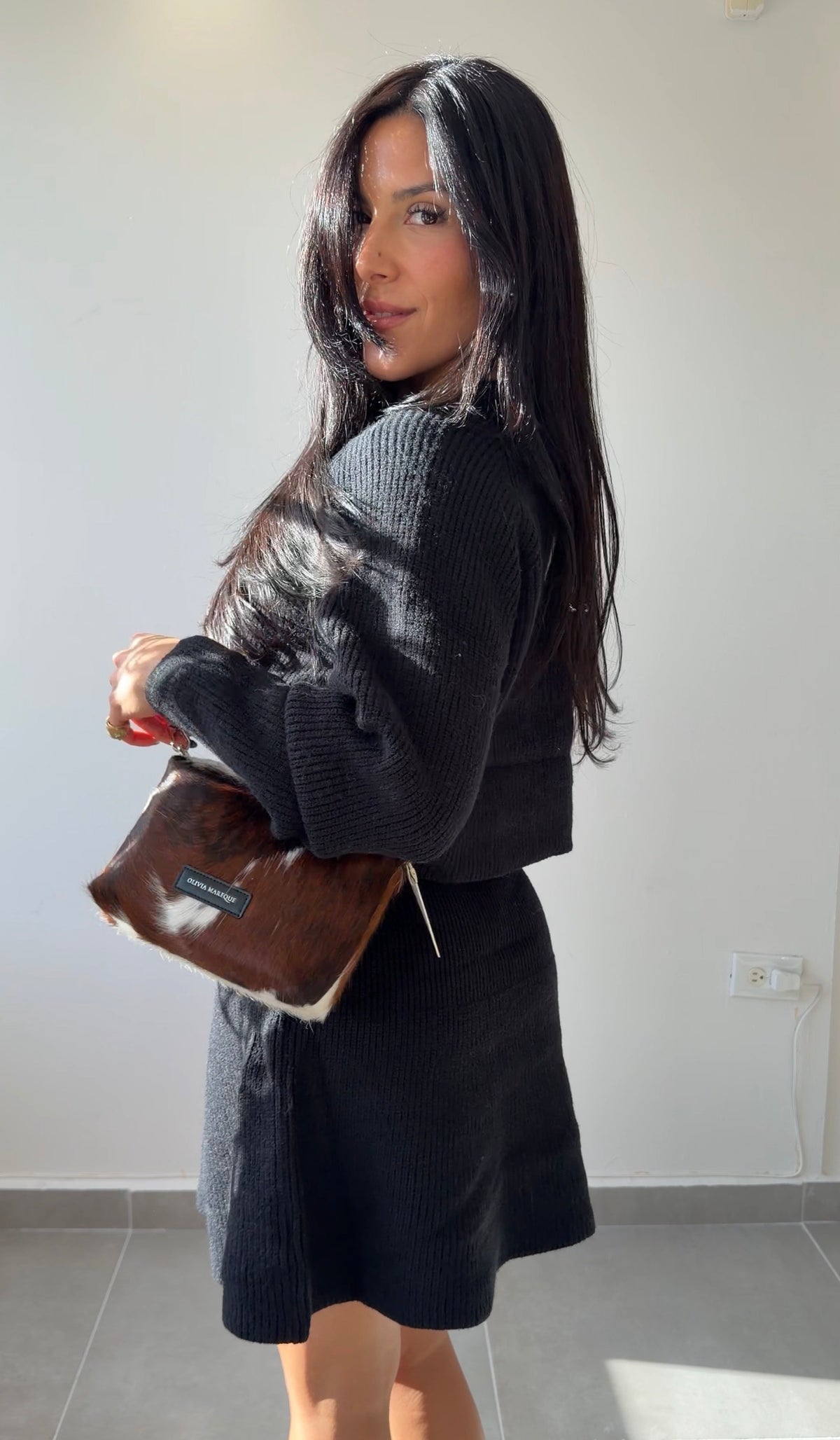 Black Sweater And Skirt Set