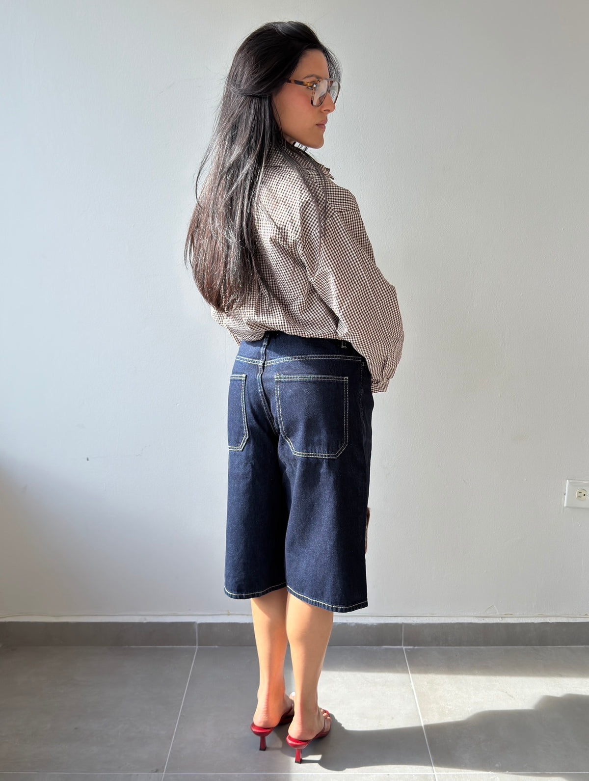 Gingham Bubble Top